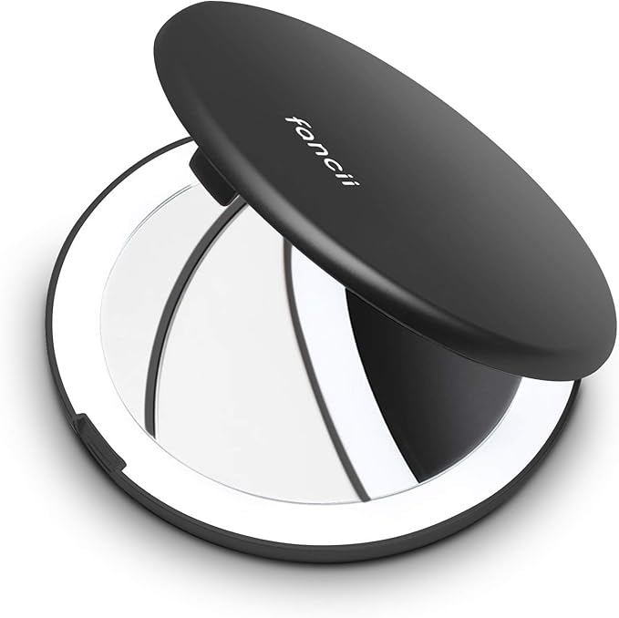 Fancii Compact Magnifying Mirror with Natural LED Lights, 1x / 10x