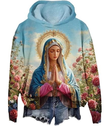 Amazon.com: SHENHE Women's Graphic Loose Fit Virgin Mary Print