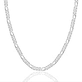 925 Sterling Silver Figaro Chain Necklace 5mm – Sterling Silver Chain for Men and Women, Durable Mens Silver Chain, Hypoallergenic Nickel-Free Silver Necklace, Waterproof, Lobster Clasp, Gift Ready