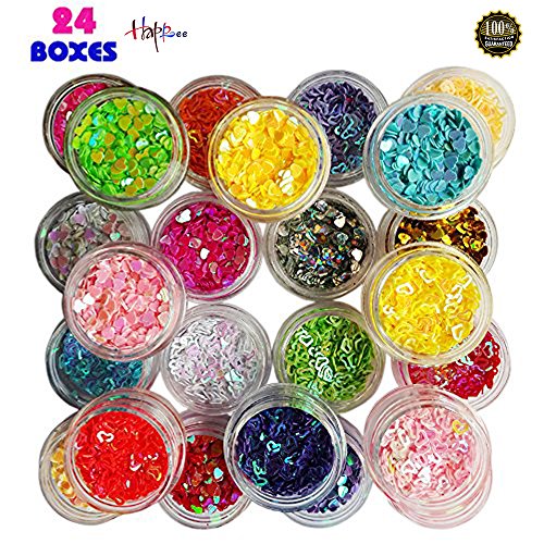 image for Happlee® Happlee 3D Nail art Decoration, Hollow Solid Heart Confetti,