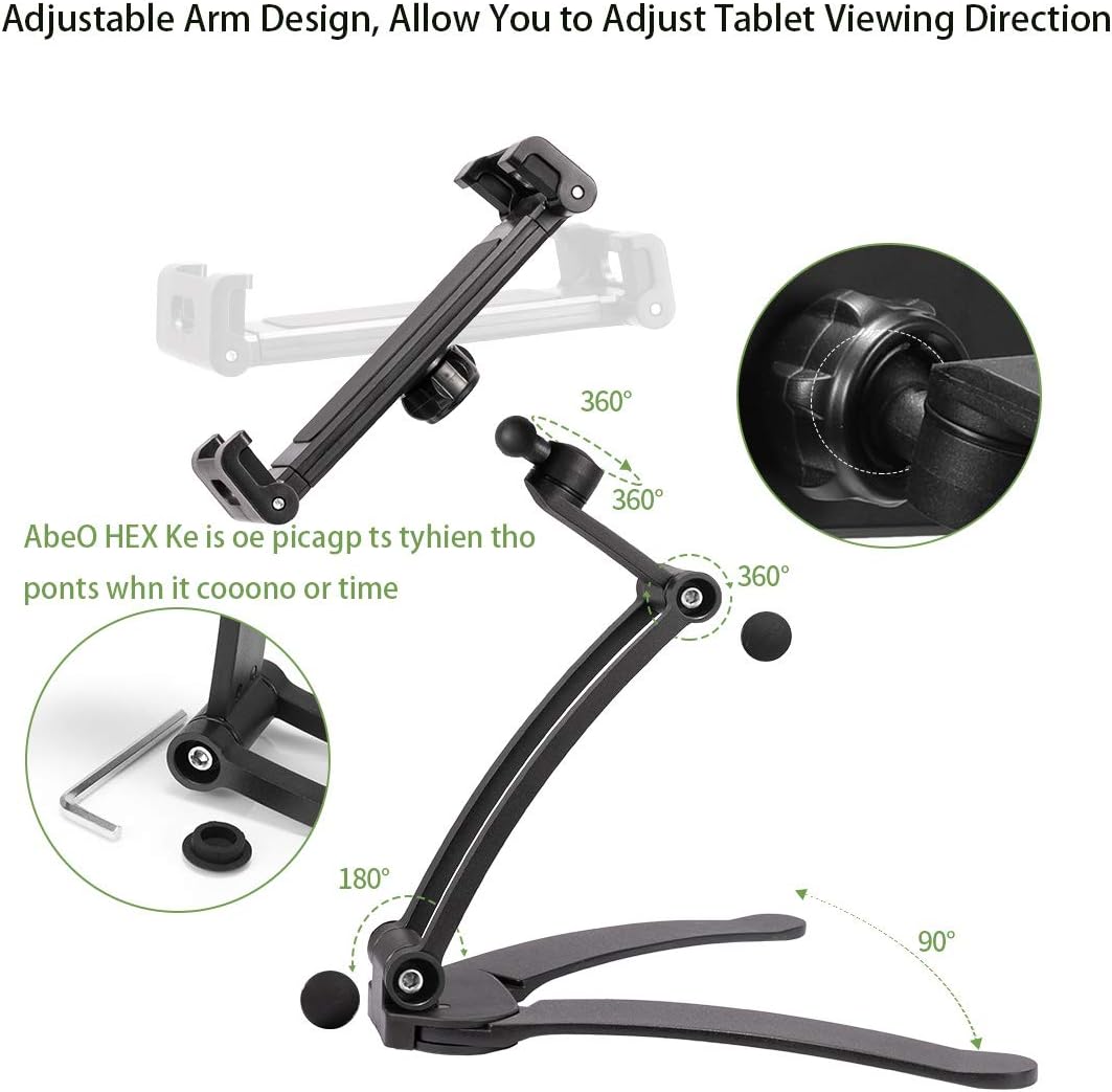 2-in-1 Kitchen Tablet Stand, Adjustable Wall Tablet Stand Pull-Up Lazy Bracket Desktop Mount Support 5-13" Width i-Pad Phone Holder: Electronics
