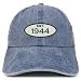Trendy Apparel Shop Established 1944 Embroidered 76th Birthday Gift Pigment Dyed Washed Cotton Cap - Navy