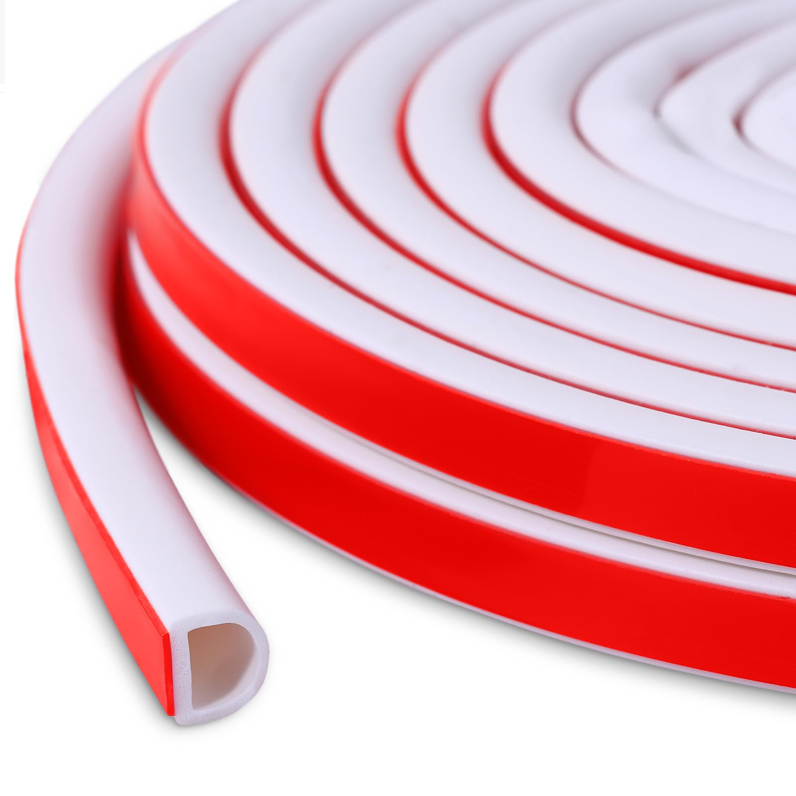 Photo 1 of ?New Upgrade? Silicone Door Weather Stripping Door Seal Strip, 19.7 Feet Self-Adhesive D-Shape Door Insulation Strip for Door Frame& Window, Seal Large Gaps, Easy to Cut & Install