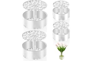 LESEDIY 4 Spiral Ikebana stem Holder, hanataba Arranger Twist Flower Arrangement Holder Ikebana Bouquet Twister Ring Tools, Reusable Kitchen Floral Grid Supplies (Half Clear)