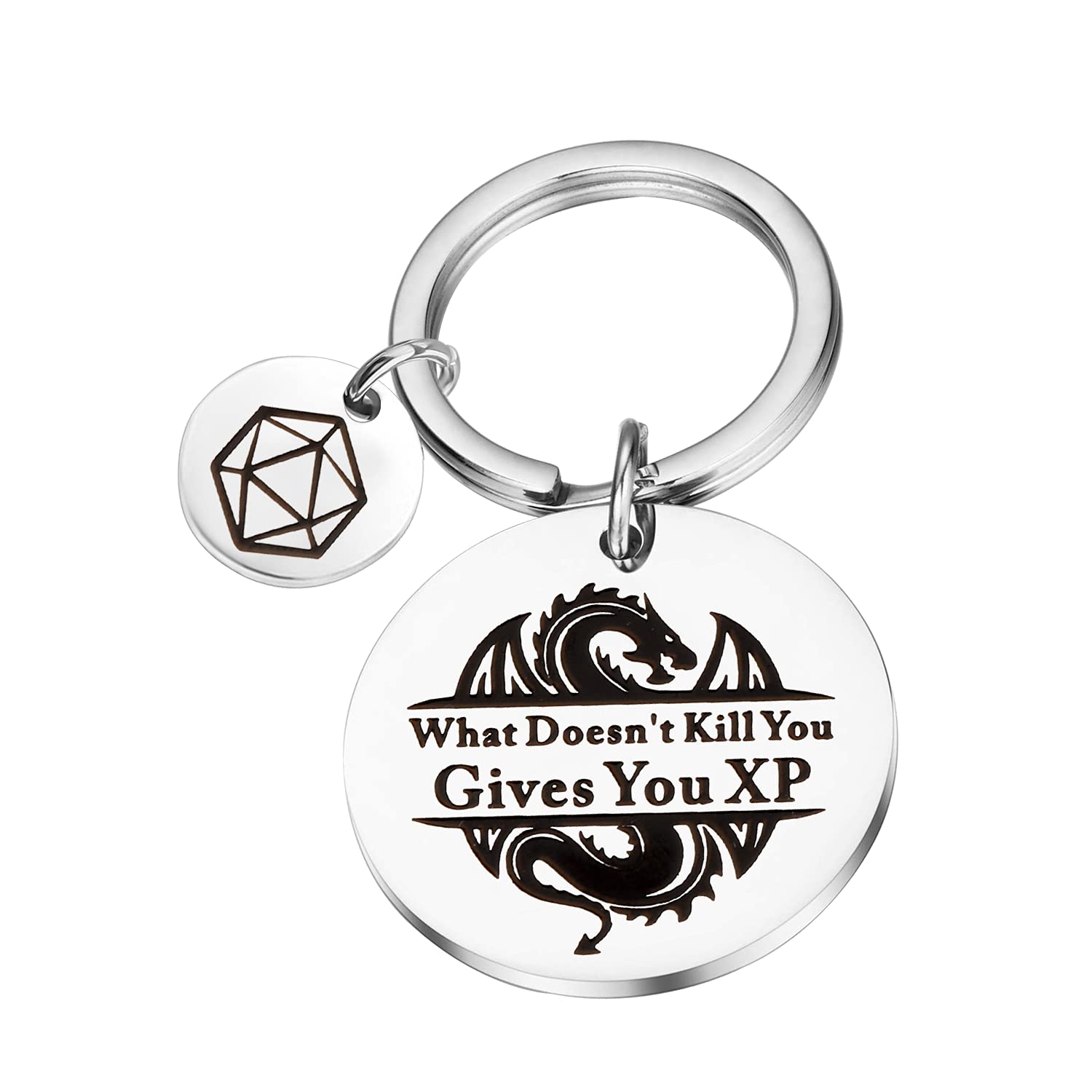 My Pet Elephant Give You Xp Keychain, Unisex, Teen & Adult, Video Game Theme, Stainless Steel, Indoor & Outdoor, No Assembly Required