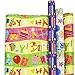 Birthday Gift Wrap - Gift Wrapping Paper - Premium Gift Wrap - 2.5 FT x 10 FT per Roll , Includes 3 Bows, 2 Ribbons