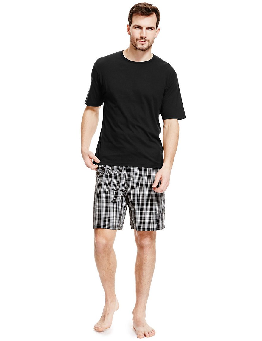 Spencer Mens Cotton Checked Shorts 