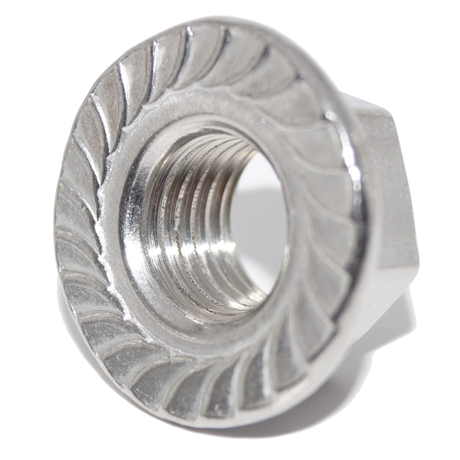 Hexagonal Nuts M6 6 Pieces with Flange and Locking Toothing DIN 6923 A2 Stainless Steel Nuts V2A Hex Nut