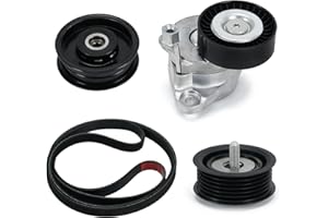 FQRANBO Drive Belt Tensioner and Idler Pulley Serpentine Belt kit Compatible with Mercedes-Benz ML350 C230 C300 C350 E350 S550, 2006-2011#Replace 2722021419 2722000270 6pk2404
