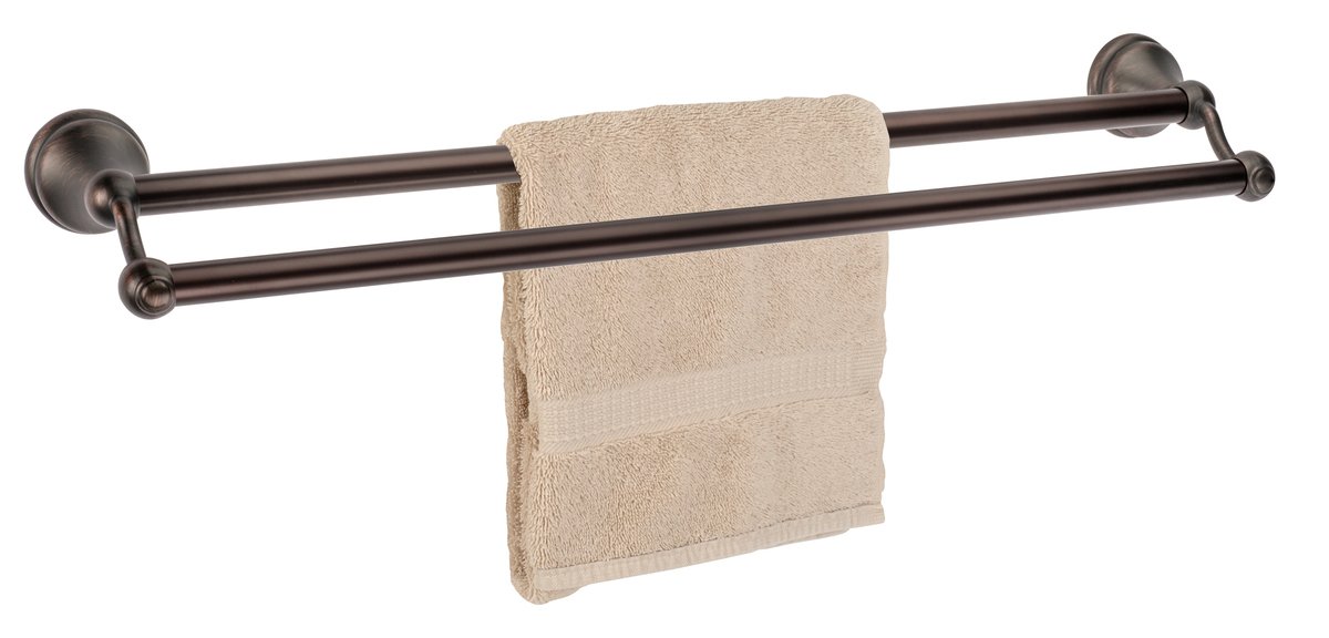 Dynasty Hardware Brentwood 24 Inch Double Towel Bar Oil Rubbed Bronze