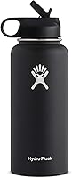 Hydro Flask Wide Mouth Water Bottle, Straw Lid - Multiple Sizes & Colors