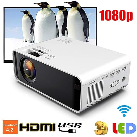 Tosuny Proyector portátil, Proyector de Video Bluetooth HD de 3500 ...