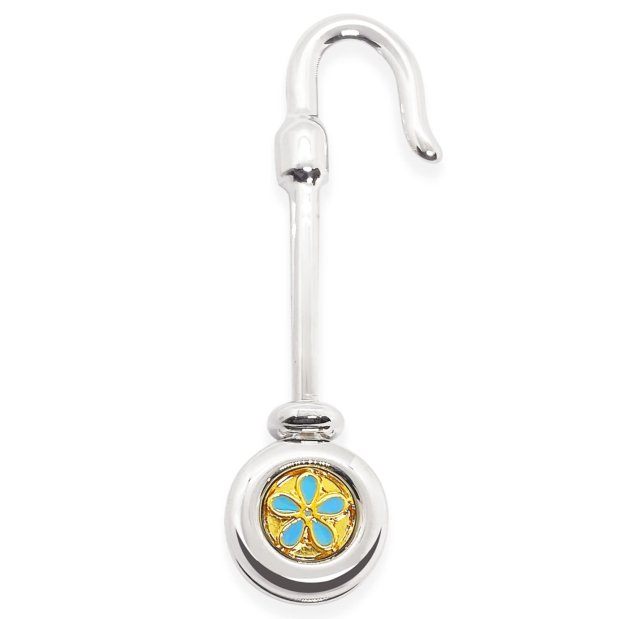 THE MASONIC COLLECTION - Forget Flower Design Napkin Holder - Silver Napkin Hook/Bib - Made with Metal - Freemason Gifts for Men