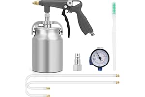 GRACESELECT GS Undercoating Spray Gun Kit,Undercoating Gun for Vehicles, Truck Bed Liner Coating,Rubberized Undercoat,Car Rust Proofing Bedliner Under Coating Gun with Suction Feed Cup,360° Spray Hoses (Gray)
