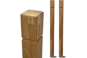 WAAKOOMATRYX 2 Pcs 3.5x48 Inch Solid Red Oak Square Newel Post with a Single Groove Notched Wood Balusters, Stair Railing Interior for Staircase Remodeling