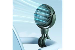 JISULIFE Portable Stroller Fan 4000mAh Battery Operated with 4 Speeds, USB Rechargeable Mini Fan with 360°Rotatable Flexible Tripod for Handheld/Desk/Car Seat/Treadmill/Travel -Alpine Green