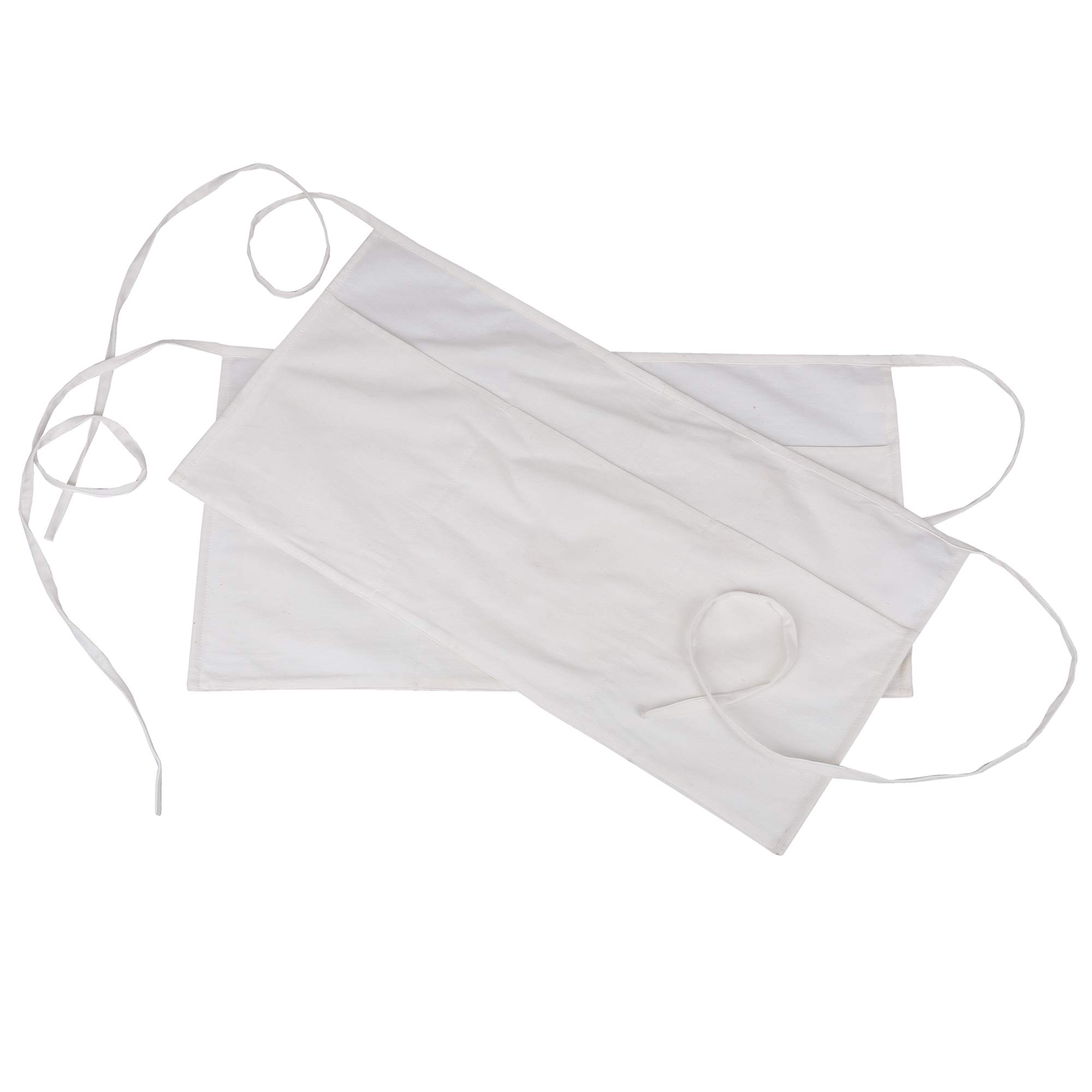 RAJRANG White Waist Half Apron for Waiters Set of 2 Short Aprons Pure Cotton Bistro Professional Soft with 3 Large Pockets for Home, Hotel, Restaurent, Kitchen Chef — image 1