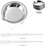 Lanjue 12 Pcs Stainless Steel Makeup Mixing Palette & 2 Droppers 5cm view 3