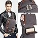 KAUKKO Canvas Leather Outdoor Sling Bag Cross Body Messenger Bag Shoulder Backpack Daypack Grey