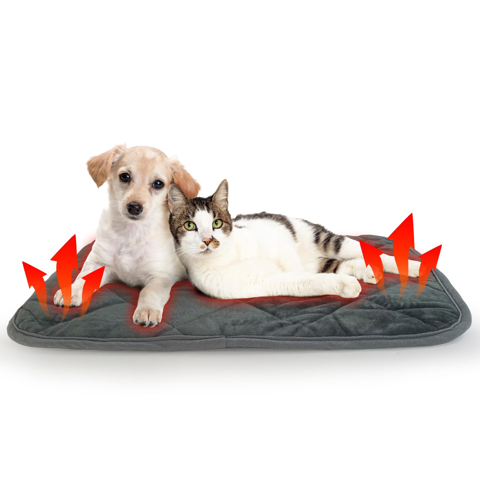 NAMOTEK Self-Warming Cat Pad Indoor/Outdoor Super Soft Self Heating Pet Mat Washable Thermal Pad for Cat & Dog 75 x 50 cm