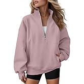 AUTOMET Womens Quarter Zip Oversized Sweatshirts Teen Fleece Pullover Hoodies 2026 Mock Neck Sweater Fall Workout Jacket