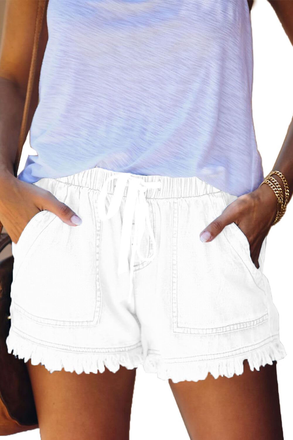YOCUR Womens Denim Shorts Colored Flowy Fashion