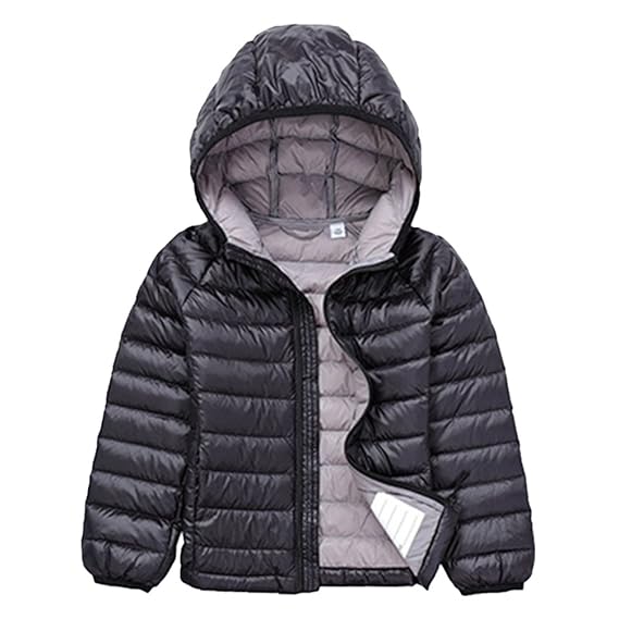 Jitong Jungen Langarm Hoodies Steppjacke Gesteppt Leicht Verpackbar Daunen Mantel Mädchen Daunenjacken