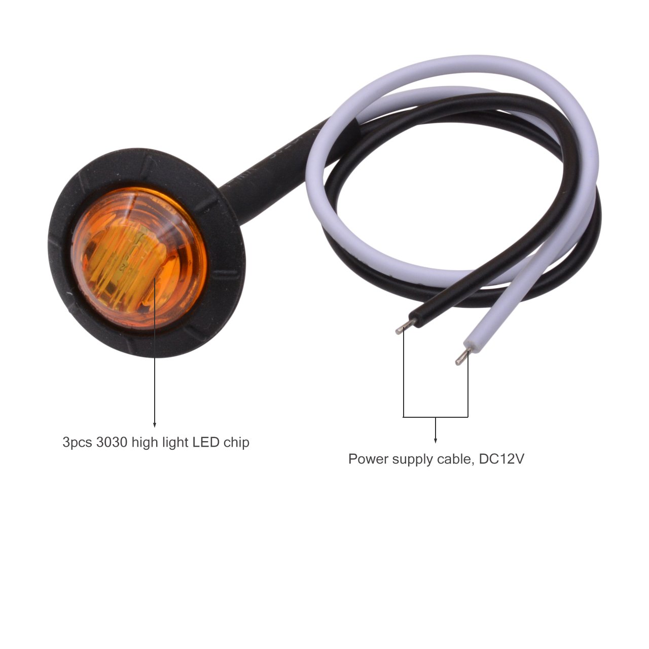 4 Pz 12V LED Marker Laterale Anteriore AMBRA Per Camion - Foto 3