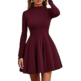PRETTYGARDEN Fall Dresses for Women Elegant Classy 2026 Casual Long Sleeve Swing A Line Ruffle Short Homecoming Party Dress