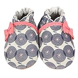 Robeez Petal Pop Crib Shoe (Infant), Grey/Sorbet, 6-12 Months M US Infant