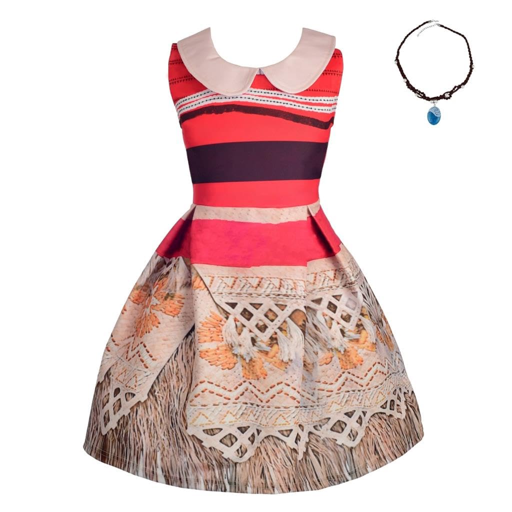 Lito Angels Girls Kids Princess Costumes Fancy Dress Up A-line Skirt Sleeveless Birthday Party Outfit with Necklace Age 2-3 Years