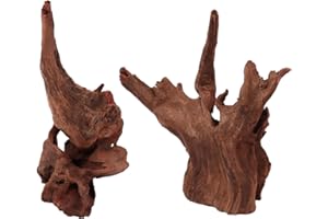 LYPHARD AQUARIUMS Natural Driftwood for Aquarium Decor, 2 Pieces 9-14" Large Assorted Branch Decorations for Reptile Hide, Fish Tank