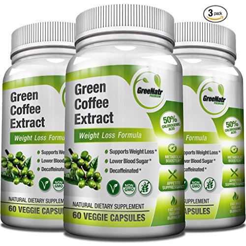 Green Coffee Bean Extract - 50% Chlorogenic Acids * 180 Veggie / Gluten Free Capsules for Natural Weight Loss Green Coffee Bean Extract - 50% Chlorogenic Acids * 180 Veggie / Gluten Free Capsules for Natural Weight Loss