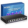 8 Port 2.5G Ethernet Switch with 10G SFP Uplink, NICGIGA Unmanaged 2.5Gb Network Switch, Plug & Play, Desktop/Wall-Mount, Fanless Metal Design.