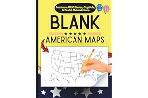 Blank American Maps: To Practice Labeling the 50 States of the United States & Capitals (Blank U.S. Maps)