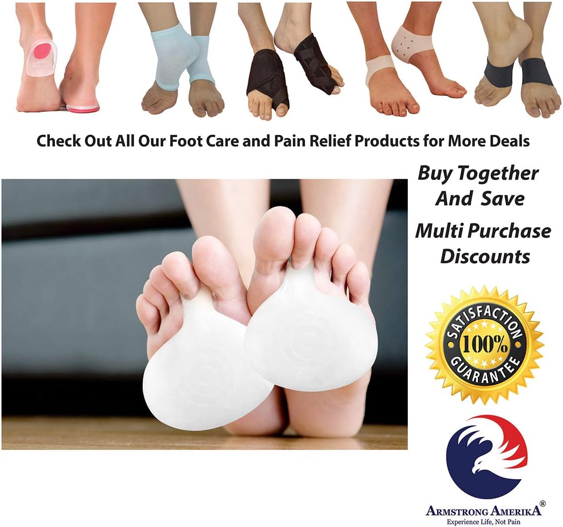 Metatarsal Ball of Foot Cushions – Gel Metatarsal Foot Pads for Women or Men’s Metatarsalgia Pain Relief. Orthotics Metarsal Support Pad with Toe Loop to Help Sesamoiditis & Mortons Neuroma (5 Pairs): Health & Personal Care