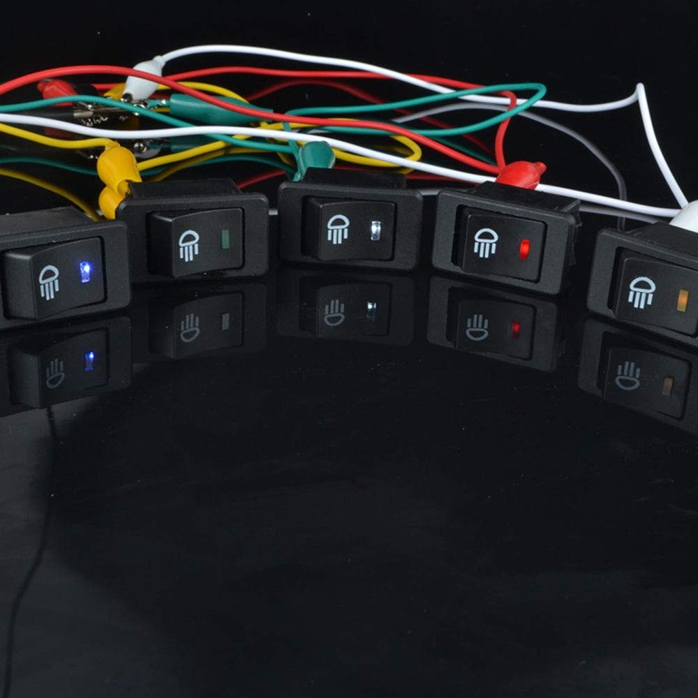 Fincos 12V 35A Universal Auto Fog Light Rocker Toggle Switch Blue LED Dashboard 4 pins for Renault Scenic 2 Car-Styling Car Accessories - (Color: Green)