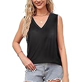 Tank Tops for Women 2025 Sleeveless V Neck Blouses Womens Casual Plus Size Summer Tops Trendy Cotton Shirts Loose fit