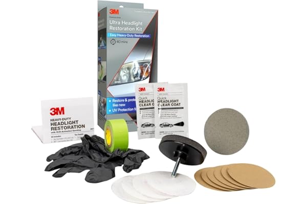3M Ultra Headlight Restoration Kit, Easy Heavy-Duty Restoration, 39195, 1 Kit