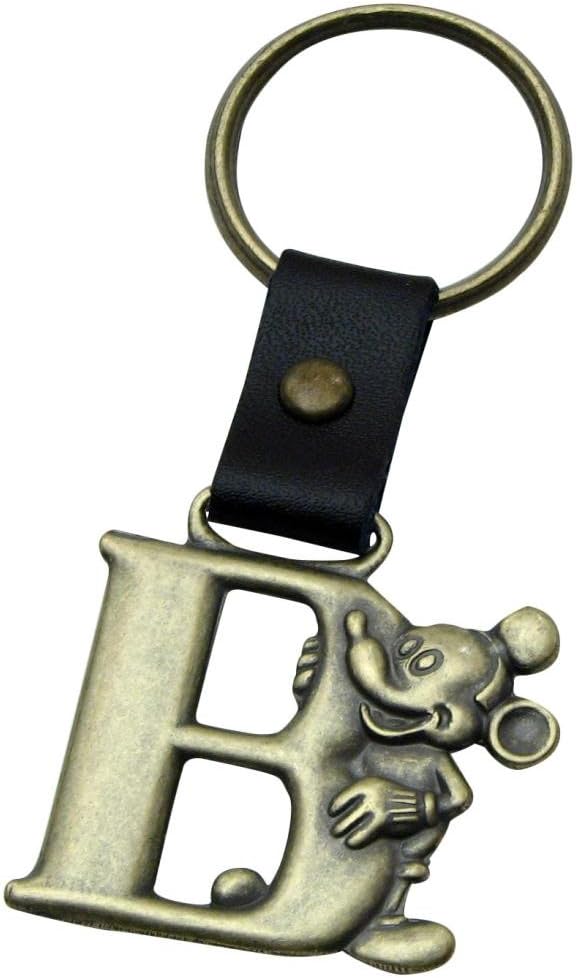 Mickey Mouse Letter B Brass Keyring