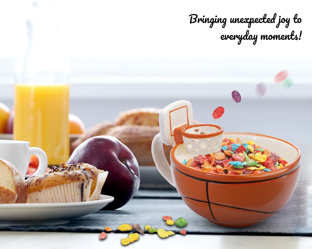 MAX'IS Creations The Mug with a Hoop Basketball Mugs Novelty Coffee Mugs Hot Chocolate Mug Coach Sports Basketball Gifts for Boys 8-12 Accessories Stuff, Funny Christmas Gifts for Kids Family, 16oz