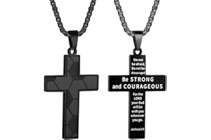 HattiDoris Soccer Cross Necklace for Boys Inspirational Bible Verse Cross Pendant Stainless Steel Chain 22+2 inch Soccer Sports Jewelry Gift for Men Women