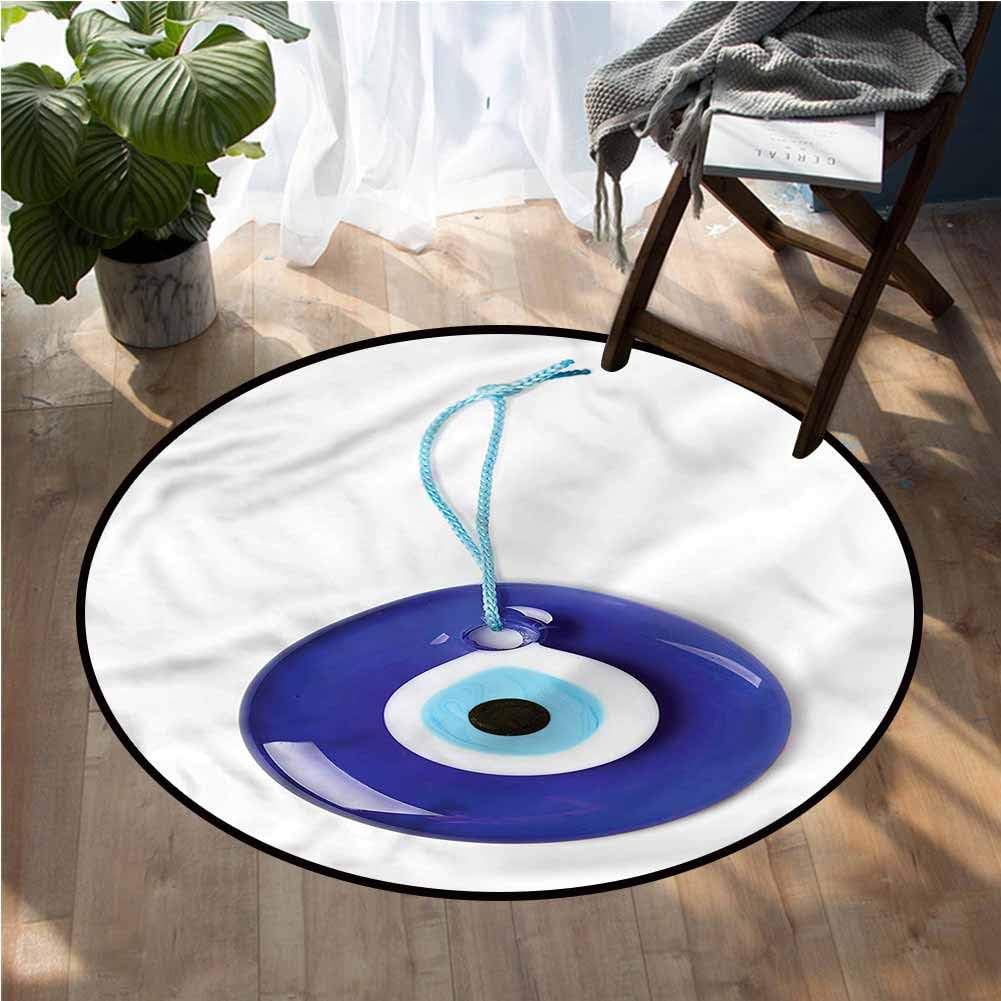 Evil Eye Round Carpet Spiritual Bead Luck Charm for Bedroom 5Ft Diameter