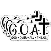(3Pcs) God Over All Things Stickers Christian Inspirational Bible Verse Quote Waterproof Vinyl Decal Kindle Water Bottle Bumper Car Hard Hat Phone Laptop Religious Scripture Prayer Gifts (3x3)