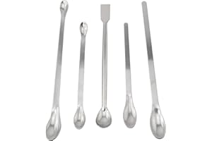 DAZZYD Longdex Reagent Spoon 5PCS 304 Stainless Steel Micro Scoop Lab Sampling Spoon Lab Spatulas Scoop