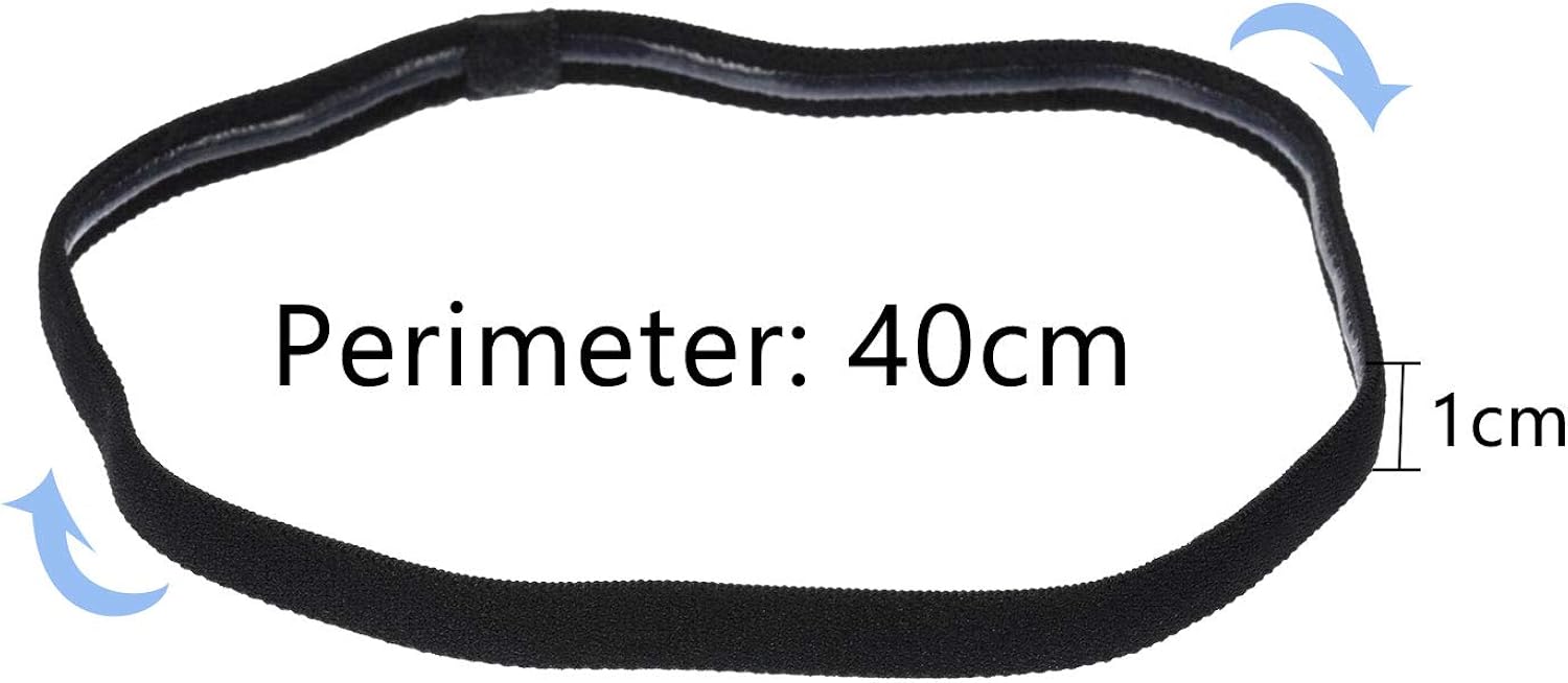 Sumind 4 Pieces Thick Non-slip Elastic Sport Headbands Football Hair Headbands for Women and Men (Black, Gray) - Image 4