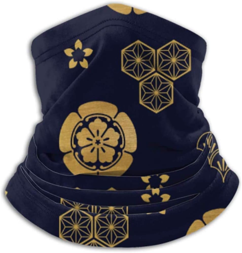 Linger In Neck Warmer Pattern Japanese Family Crests Symbol Scarf,Neck Gaiter, Neck Cap Half Mask Balaclava Headwear