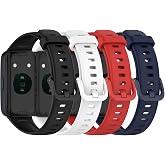 E ECSEM Bands Compatible with Huawei Band 10/9/8 Smartwatch Replacement Silicone Adjustable Bracelet Accessory Strap for Huawei Band 10/9/8 Wristbands W/Metal Buckle