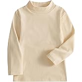 JWWN Kids Mock Turtleneck Thermal Underwear Fleece Shirts Little Boys Girls Long Sleeve Lightweight Base Layer Tops 12M-7Y