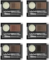 NYX Professional Makeup Eye Brow Cake Powder Black Grey Duo Shade Kit Brush Wand view 5